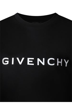 Black cotton blend T-shirt GIVENCHY KIDS | H3071809B